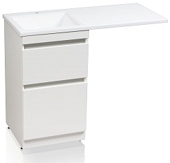 Style Line Тумба с раковиной Даллас 110 Люкс L, белая PLUS – фотография-4